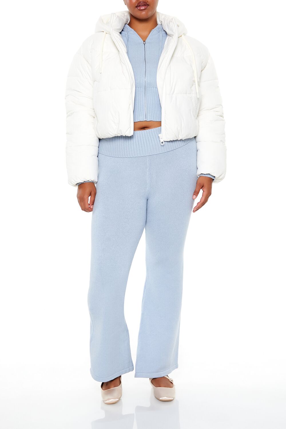 Plus Size Hooded Puffer Jacket