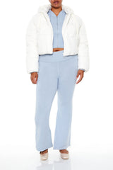 Plus Size Hooded Puffer Jacket