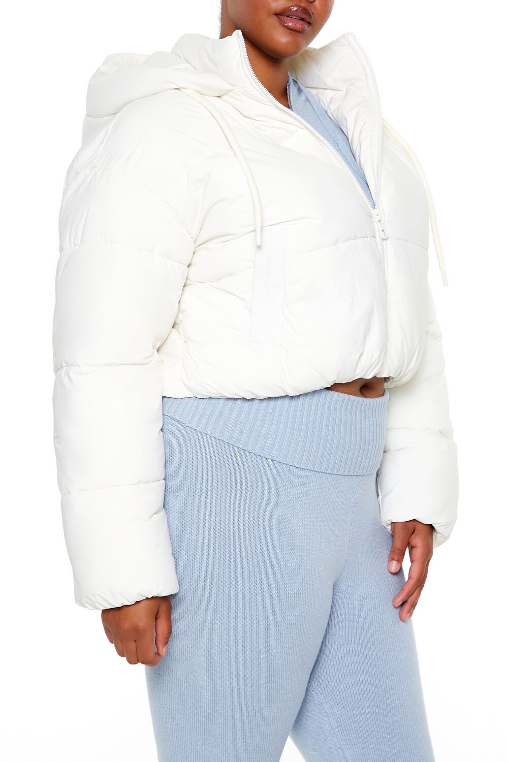 Plus Size Hooded Puffer Jacket