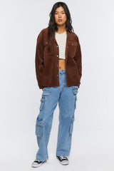 Corduroy Button-Front Shacket