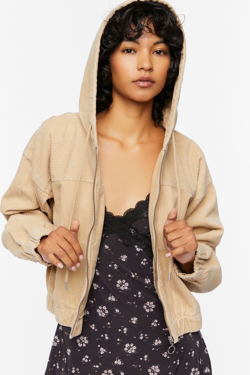 Corduroy Hooded Jacket