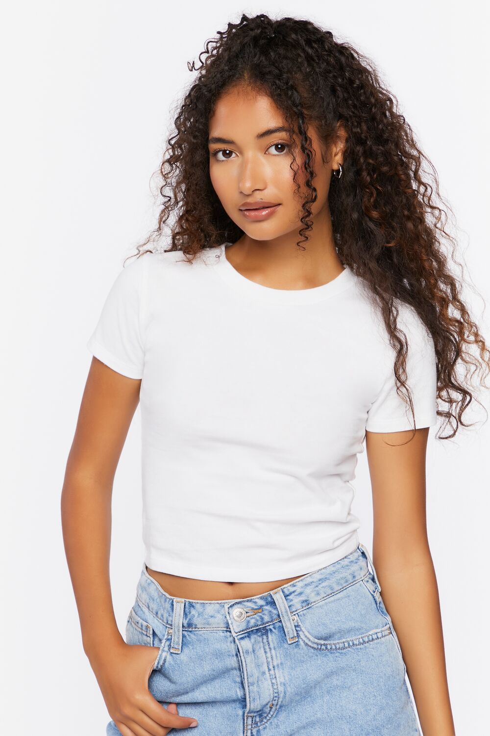Crew Neck Cropped Tee