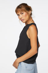 Split-Neck Sleeveless Top