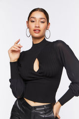 Cutout Sweater-Knit Top