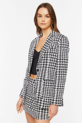 Houndstooth Print Blazer