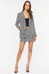 Houndstooth Print Blazer