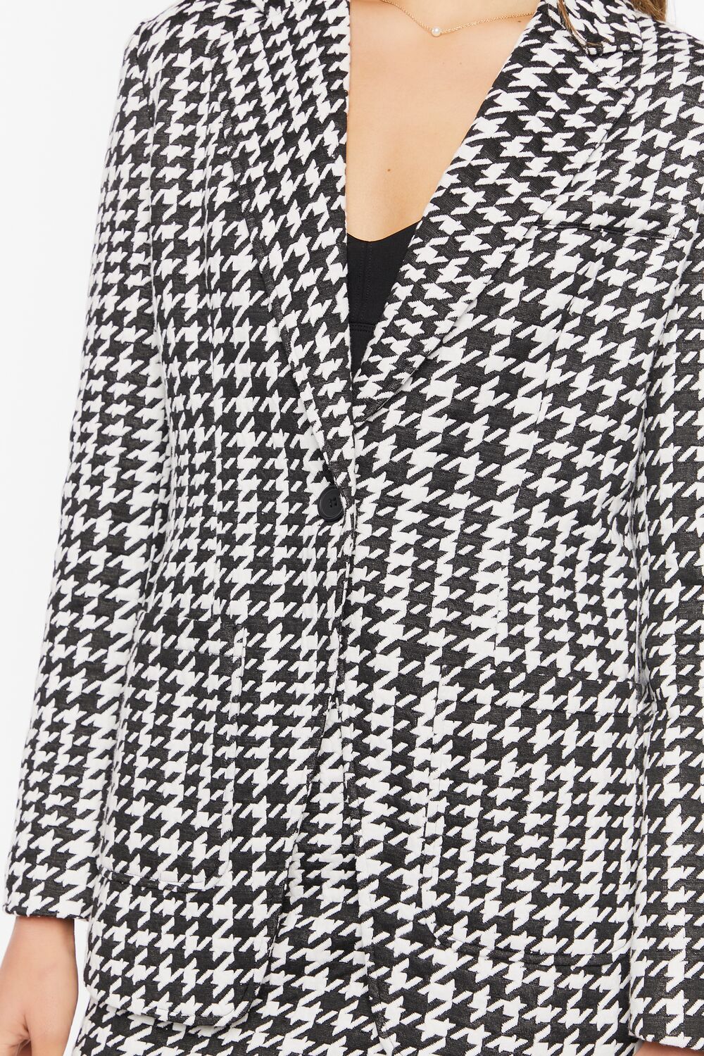 Houndstooth Print Blazer