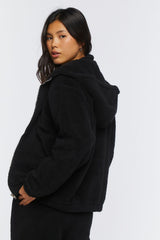 Faux Shearling Zip-Up Hoodie