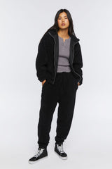 Faux Shearling Zip-Up Hoodie
