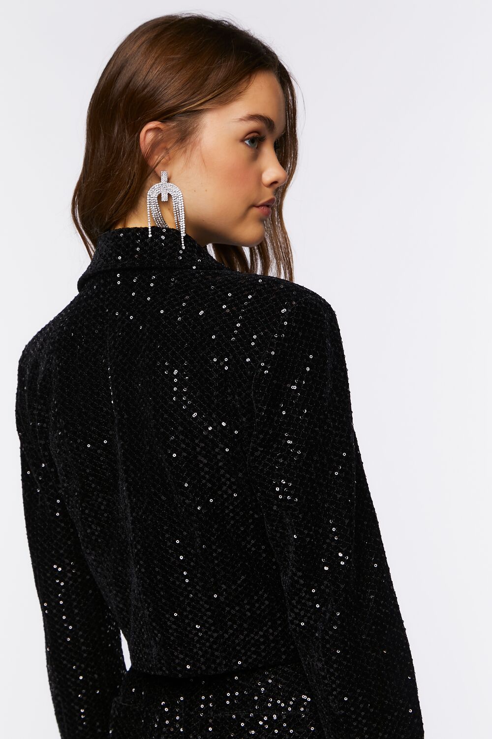 Sequin Cropped Blazer
