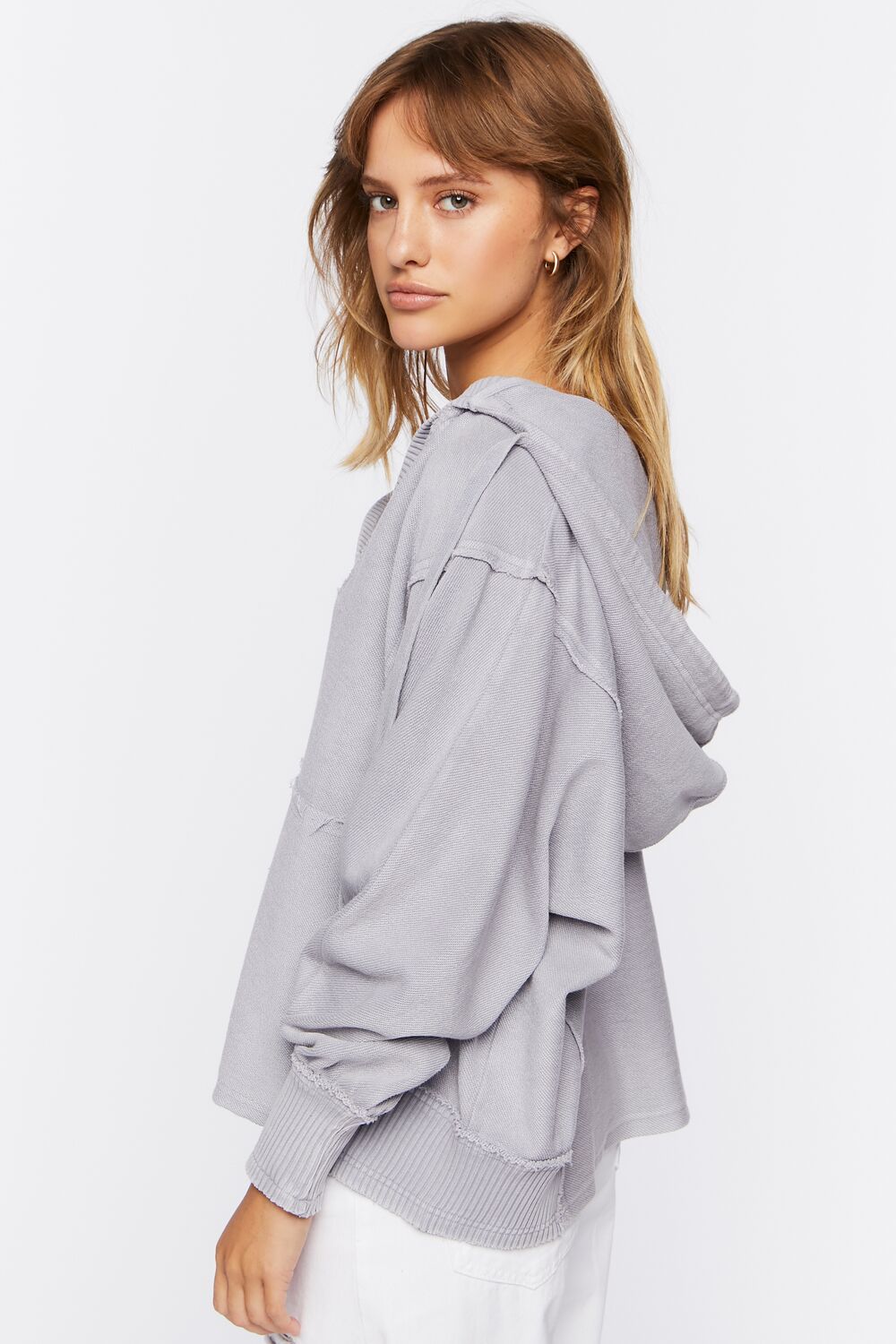 Drop-Sleeve French Terry Hoodie