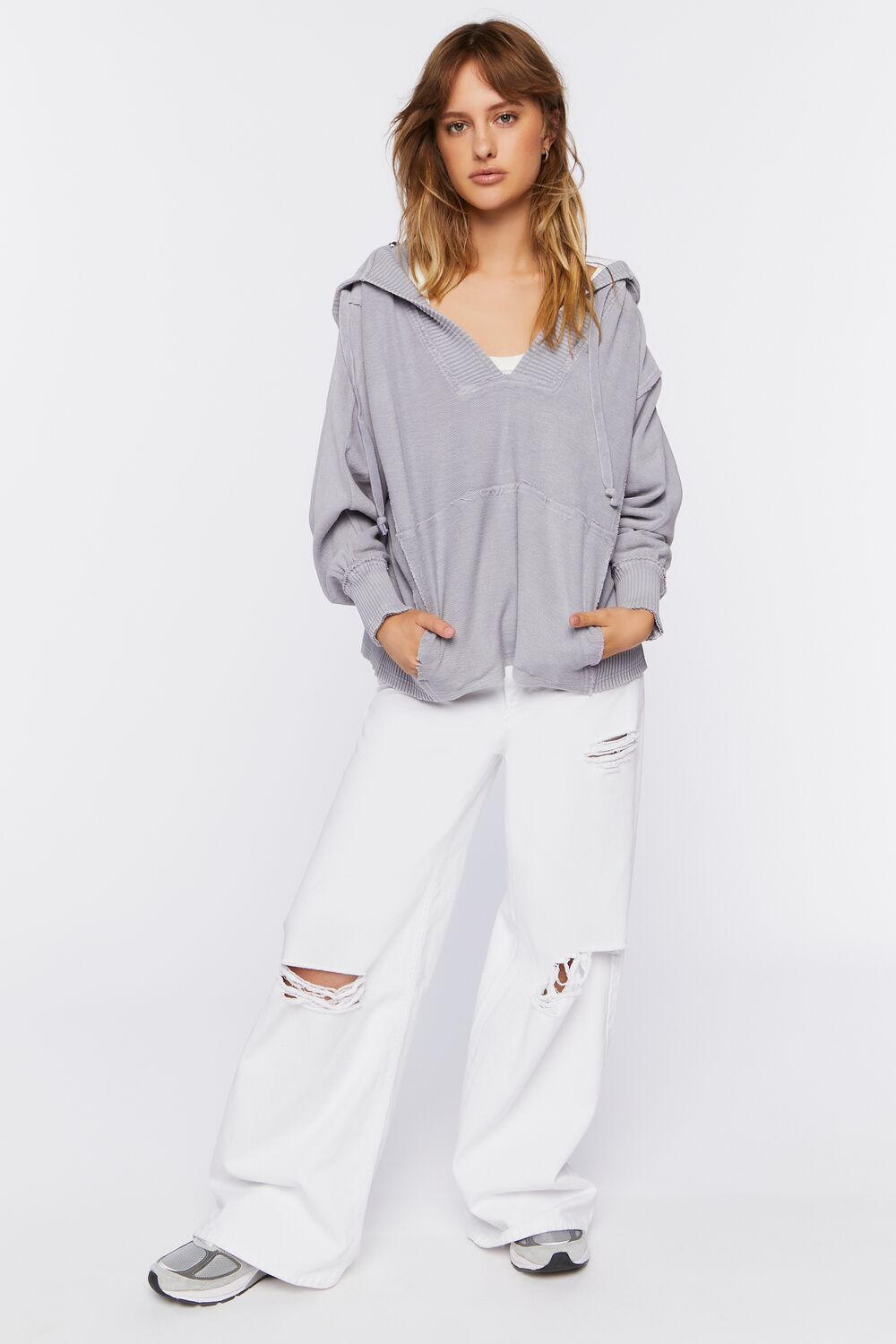 Drop-Sleeve French Terry Hoodie