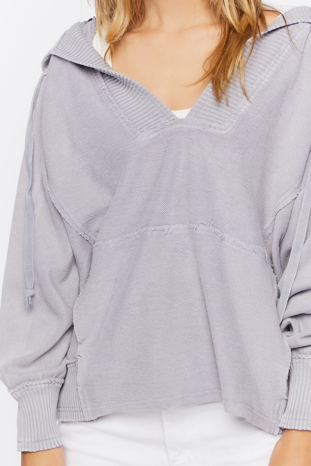 Drop-Sleeve French Terry Hoodie