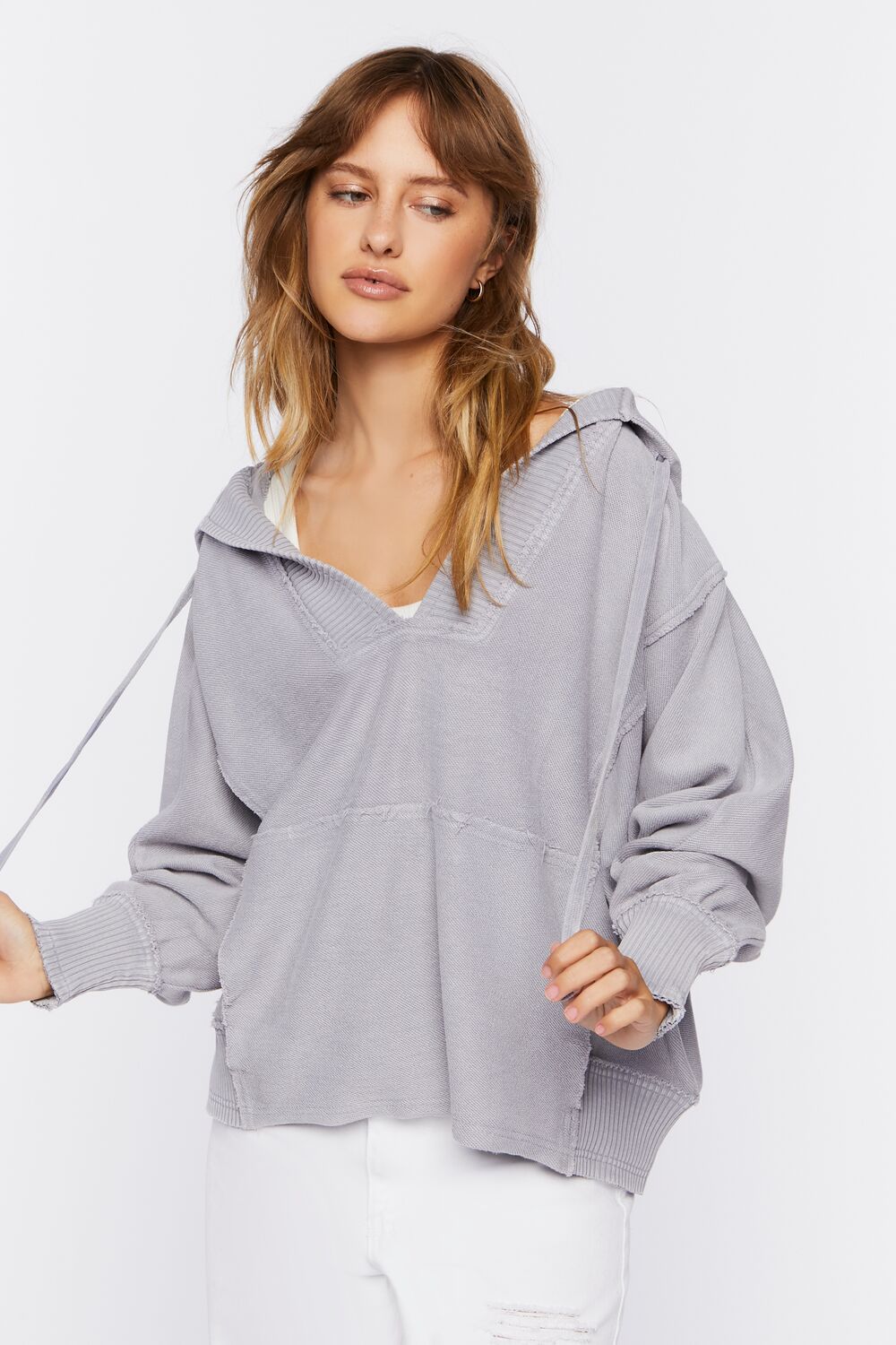 Drop-Sleeve French Terry Hoodie
