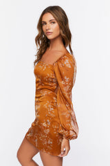 Floral Open-Back Mini Dress