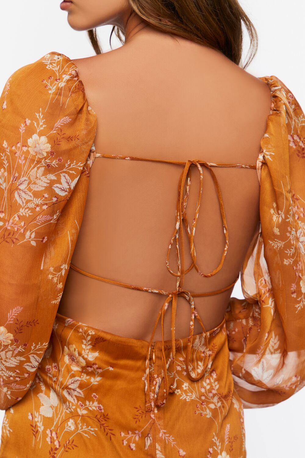 Floral Open-Back Mini Dress
