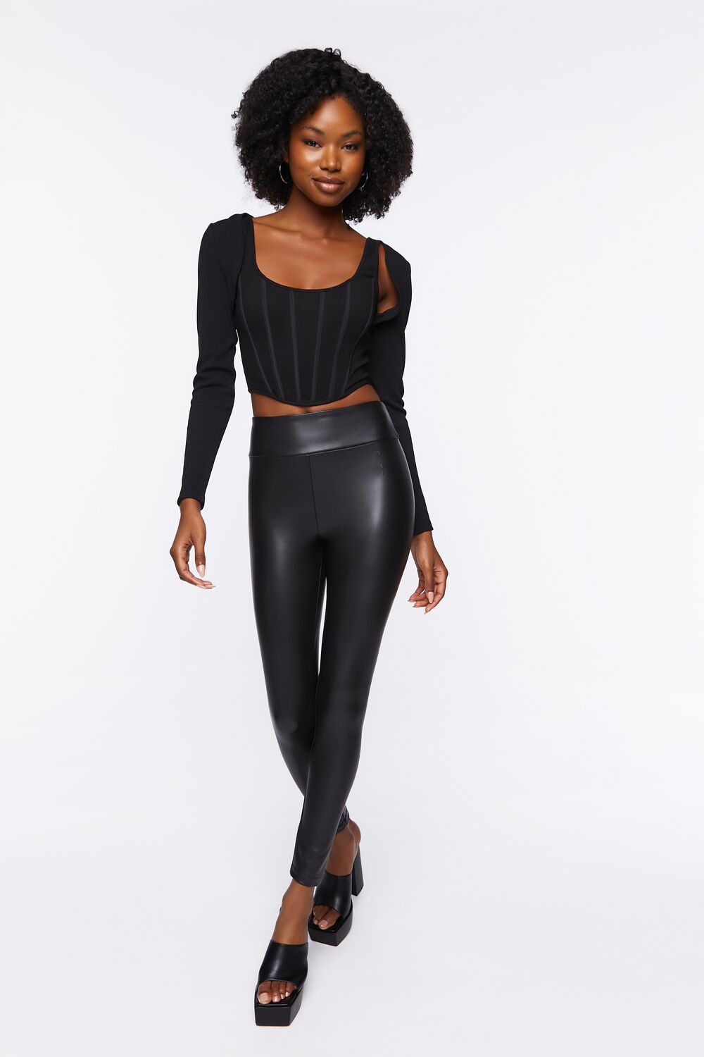 Faux Leather High-Rise Leggings