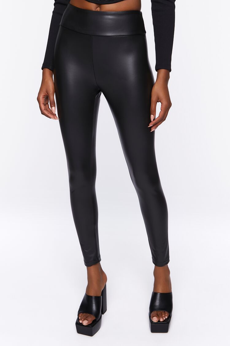 Faux Leather High-Rise Leggings