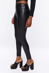 Faux Leather High-Rise Leggings