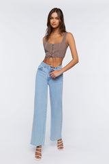 Lace-Up Crop Top