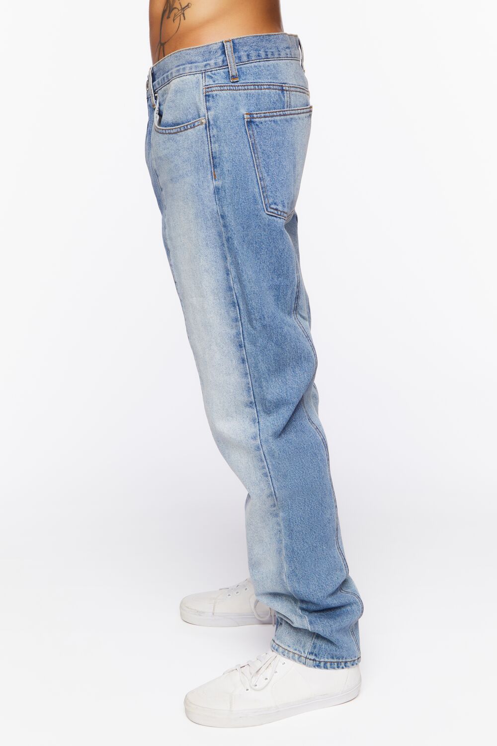 Contrast-Panel Slim-Fit Jeans