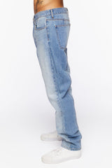 Contrast-Panel Slim-Fit Jeans