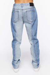 Contrast-Panel Slim-Fit Jeans
