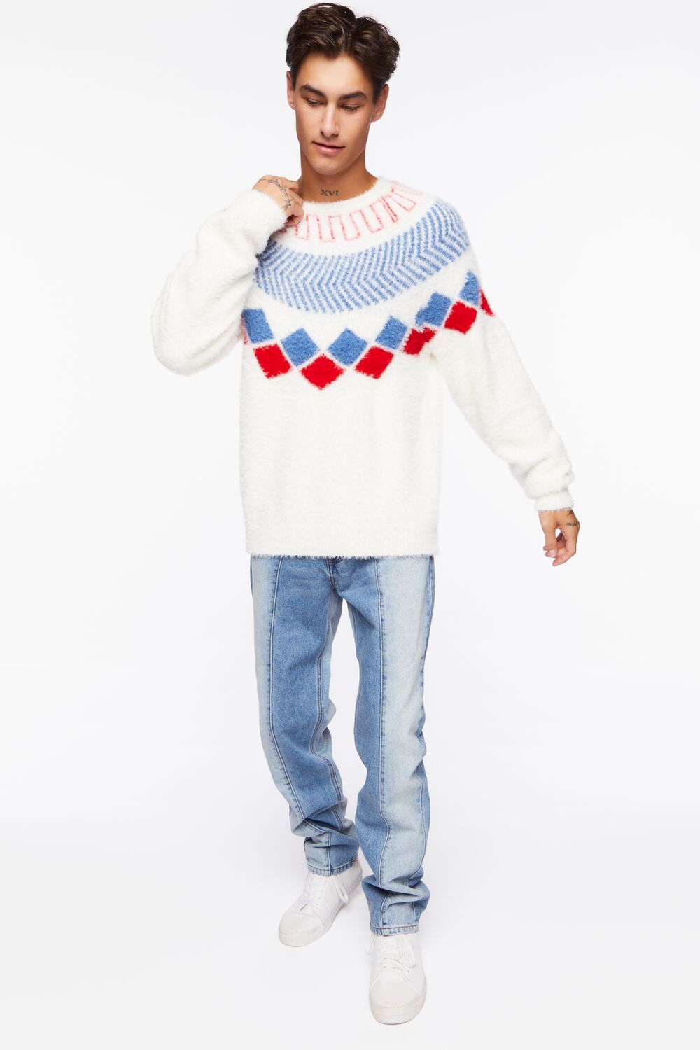 Contrast-Panel Slim-Fit Jeans