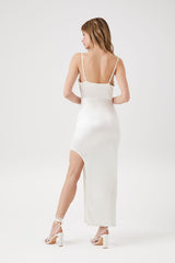 Satin Asymmetrical Maxi Dress
