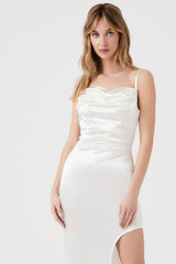 Satin Asymmetrical Maxi Dress