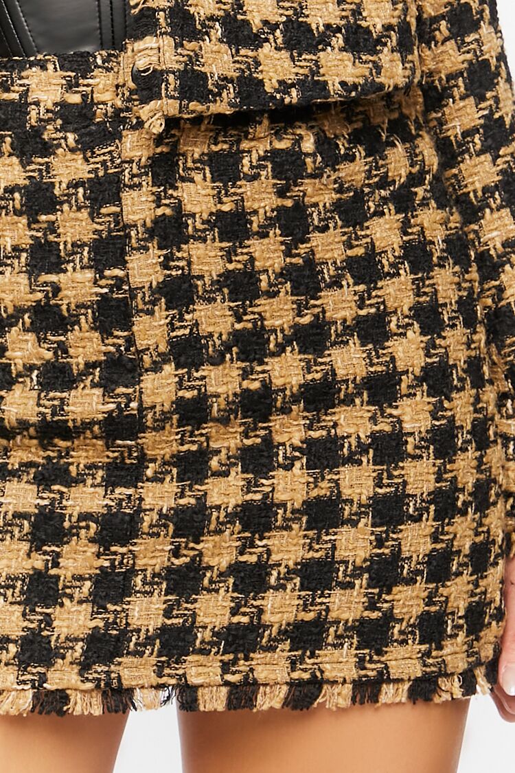Tweed Houndstooth Mini Skirt