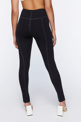 Topstitched Split-Hem Leggings