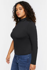Plus Size One-Sleeve Cutout Top