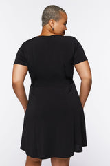 Plus Size Tie-Waist Mini Dress