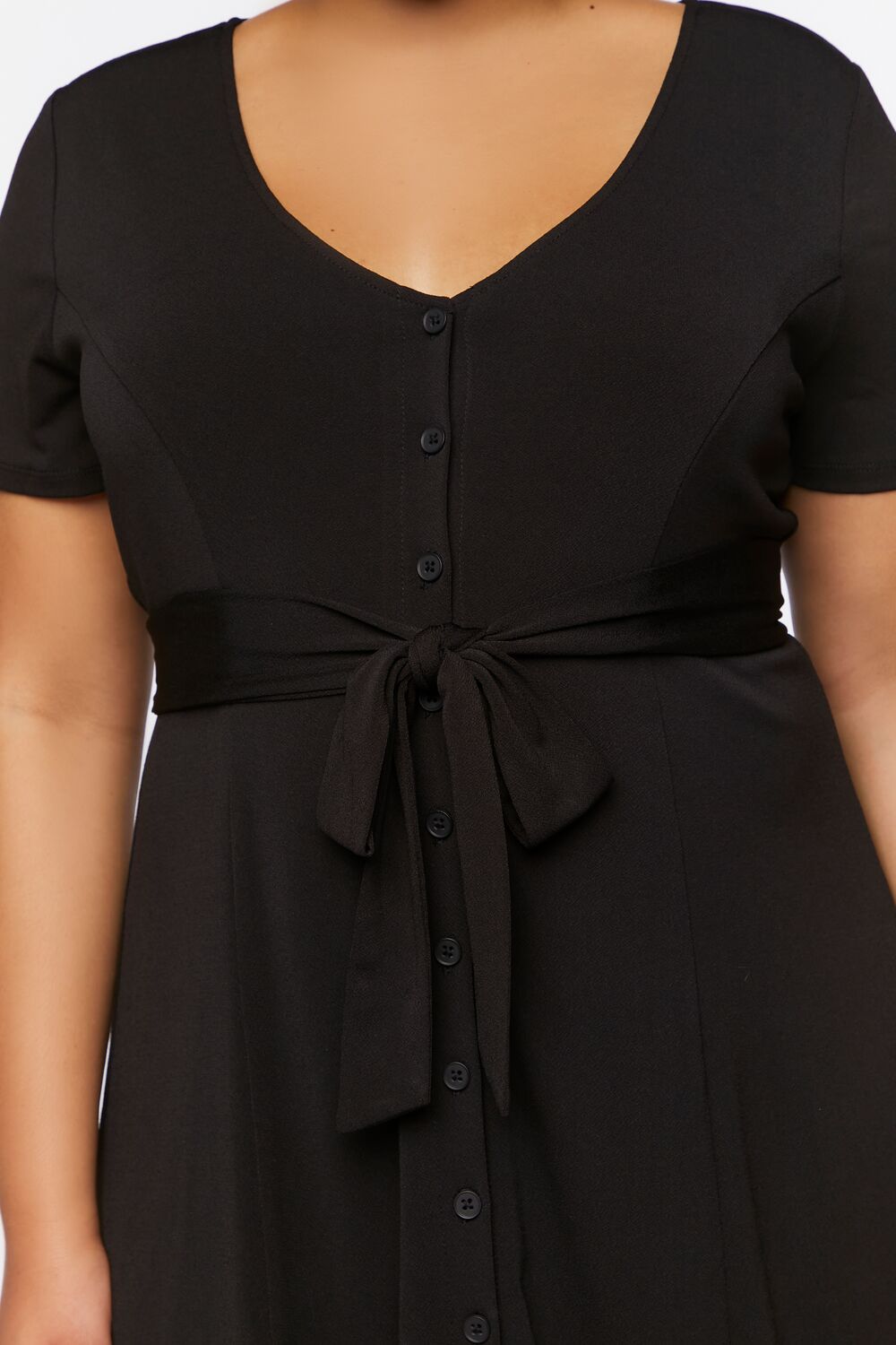 Plus Size Tie-Waist Mini Dress