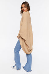 Ribbed Open-Front Cardigan Sweater