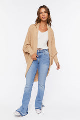 Ribbed Open-Front Cardigan Sweater