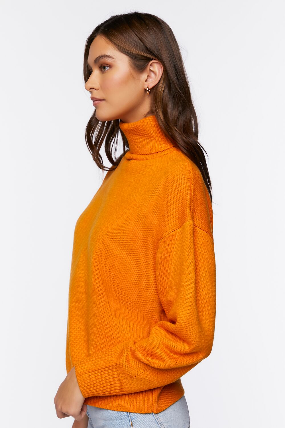 Drop-Sleeve Turtleneck Sweater