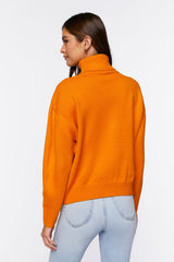 Drop-Sleeve Turtleneck Sweater