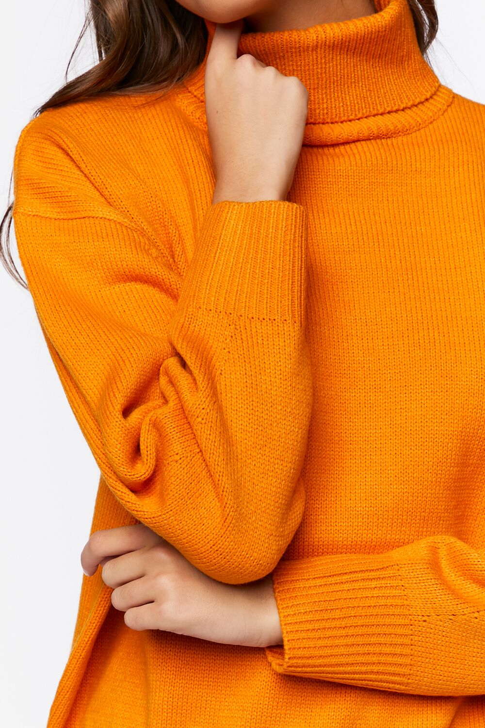 Drop-Sleeve Turtleneck Sweater