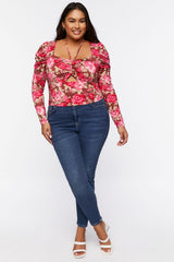 Plus Size Floral Print Halter Top