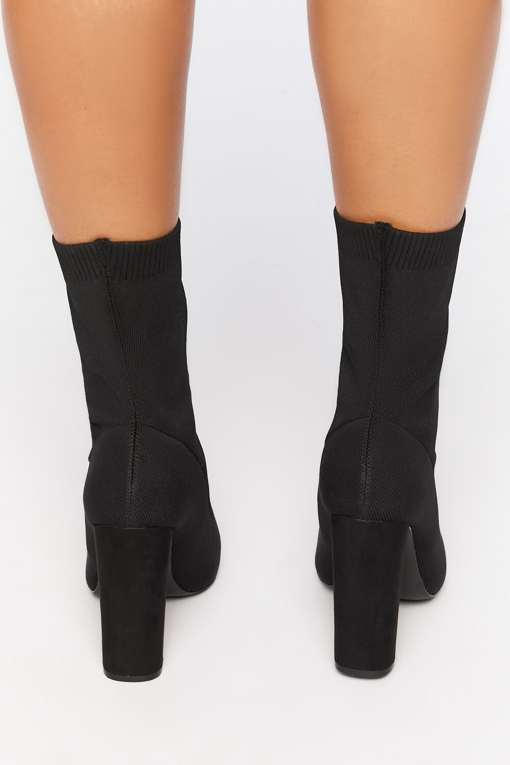 Block Heel Sock Booties (Wide)
