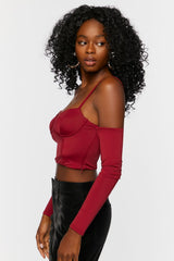Bustier Open-Shoulder Crop Top