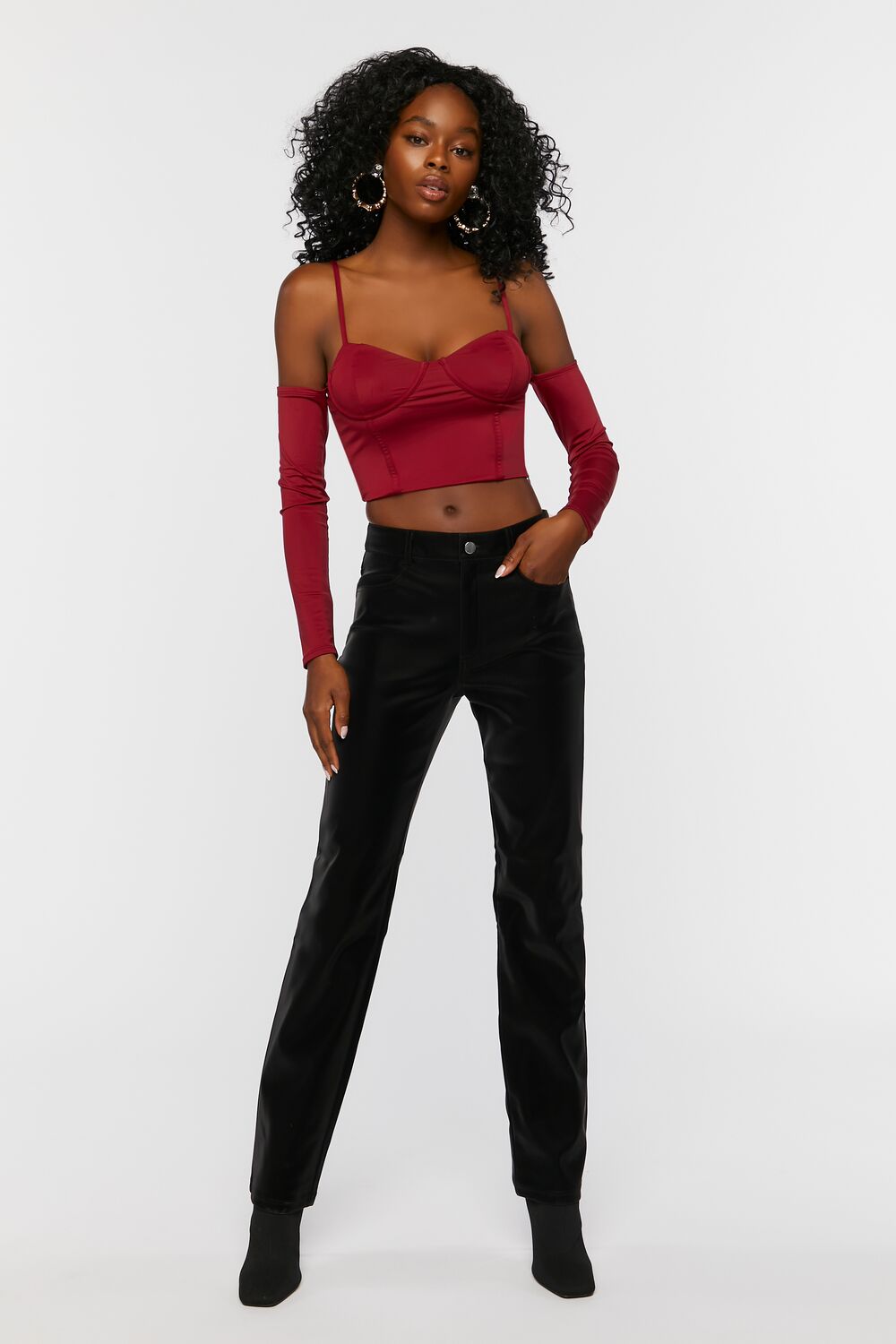 Bustier Open-Shoulder Crop Top