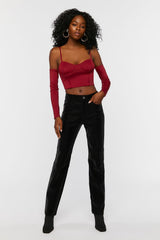 Bustier Open-Shoulder Crop Top
