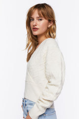 Cable Knit Surplice Sweater