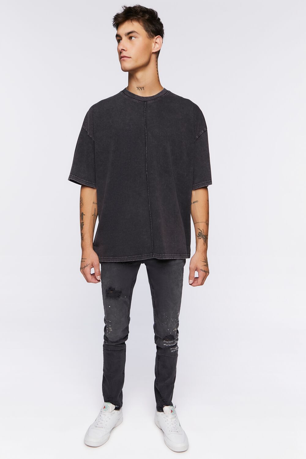 Graphic Paint Splatter Skinny Jeans