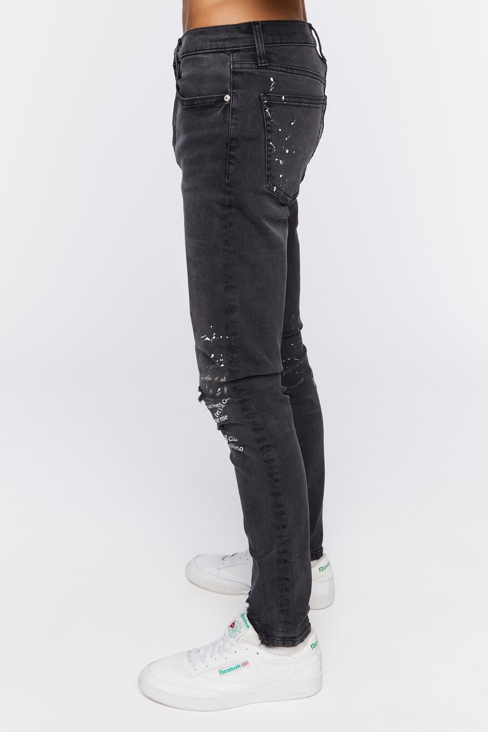 Graphic Paint Splatter Skinny Jeans
