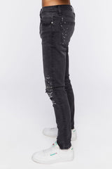 Graphic Paint Splatter Skinny Jeans