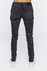 Graphic Paint Splatter Skinny Jeans